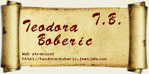 Teodora Boberić vizit kartica